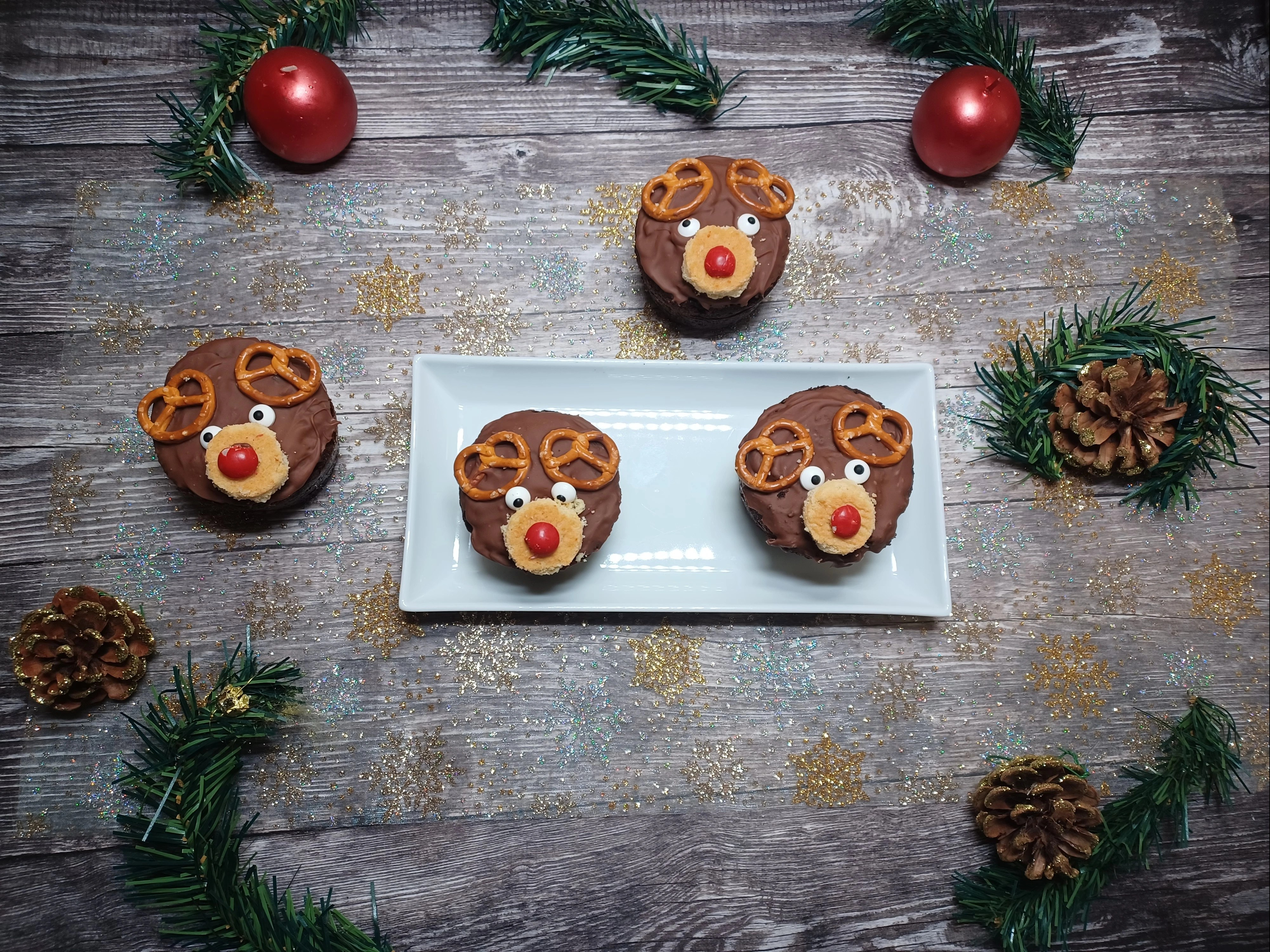 Muffin de Noël Rudolph au chocolat