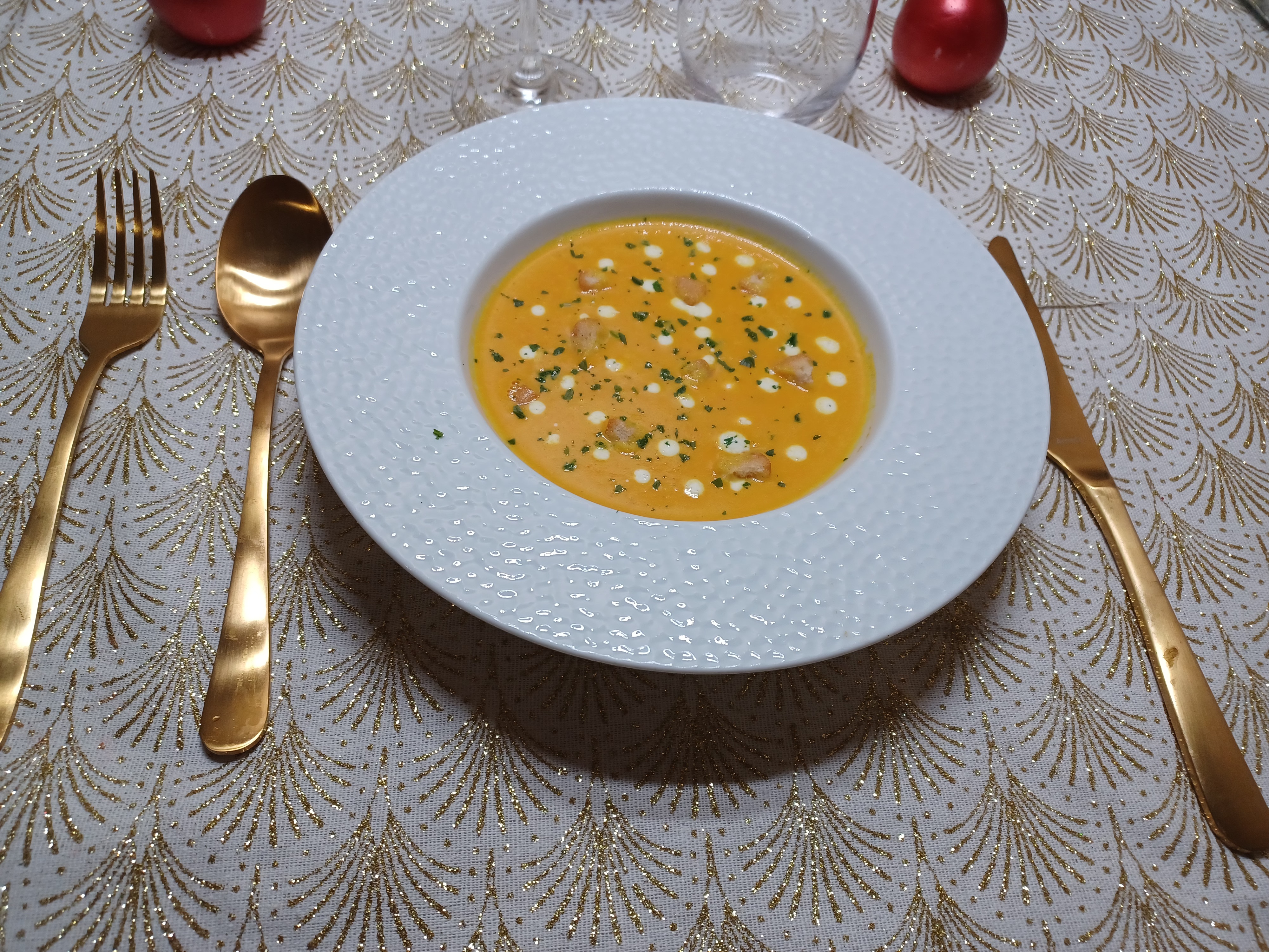 Velouté de carotte à la vanille et fromage frais de Cyril Lignac