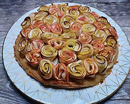 Tarte aux pommes bouquet de fleur