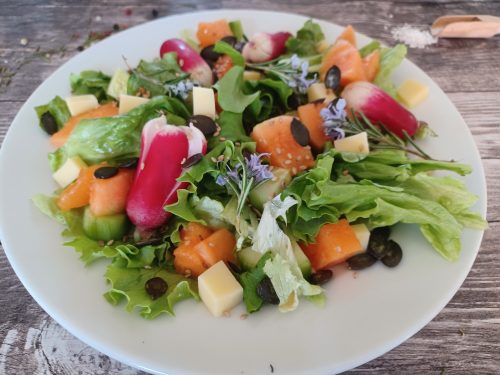 Salade aux graines et melon