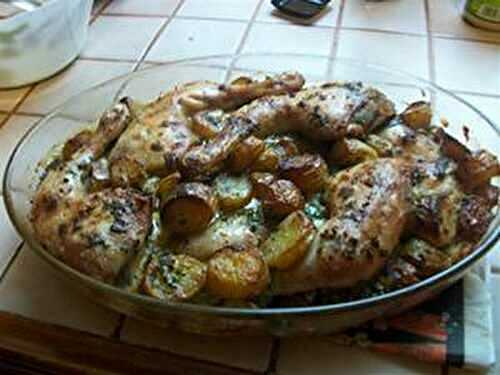 TAJINE DE POMMES DE TERRE ET POULET AU FOUR