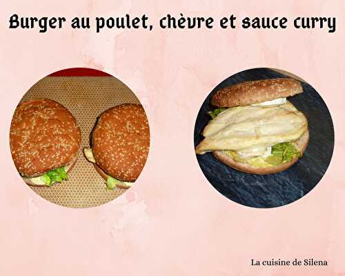 Burger au poulet, chèvre et sauce curry