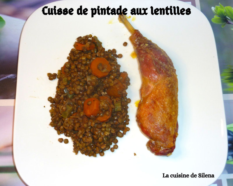 Cuisses de pintade aux lentilles