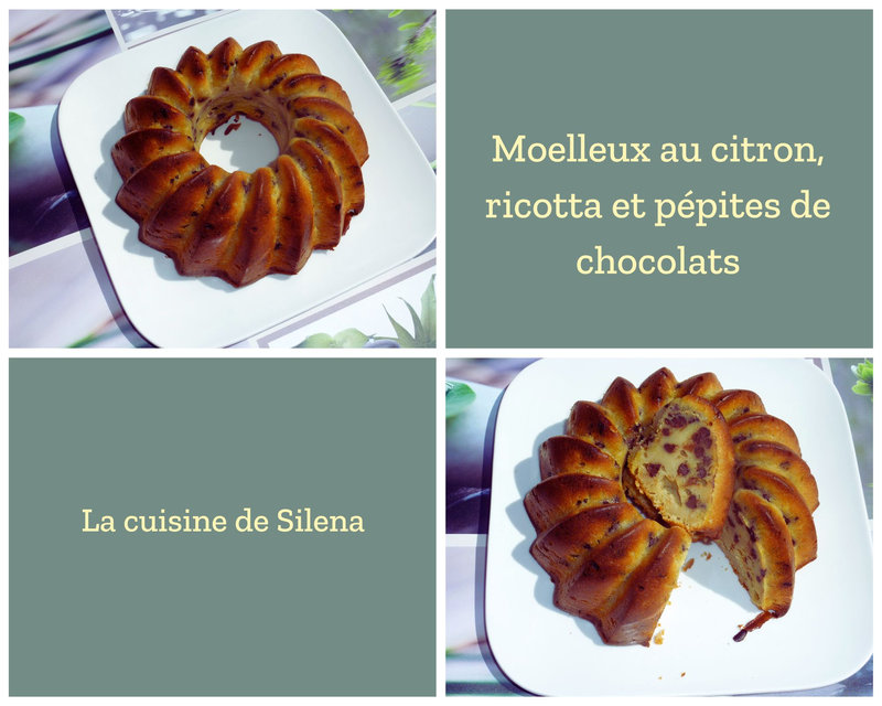 Moelleux au citron, ricotta et pépites de chocolat