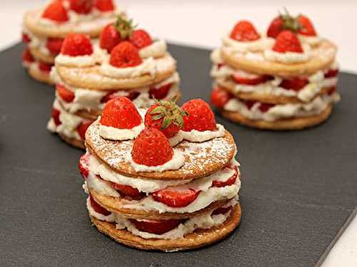 Millefeuille aux Fraises Mascarpone Citron avec ses Enfants