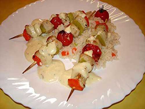 Mini-Brochettes de Poulet Marinées au Cumin et Cardamome Verte