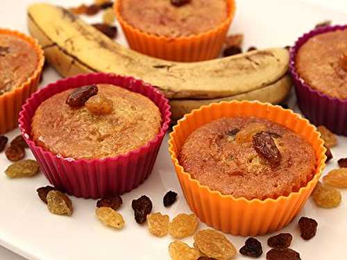 Muffins des Îles Banane Rhum Raisins et Vanille