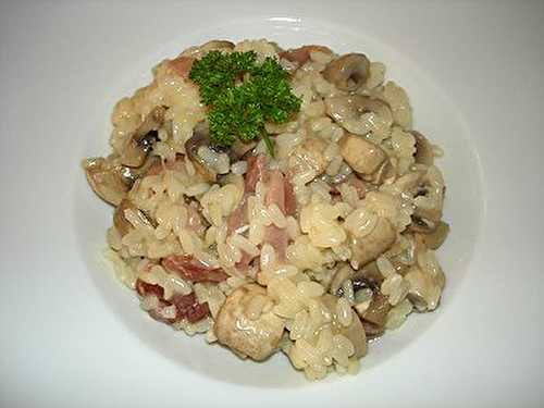 Risotto de Champignons de Paris et Jambon de Pays