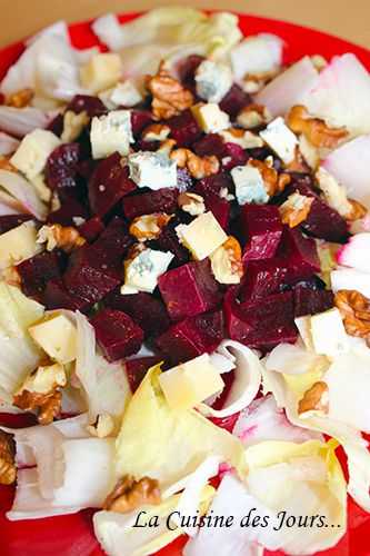 Salade de Betterave Rouge et d'Endive aux Noix et Bleu d'Auvergne