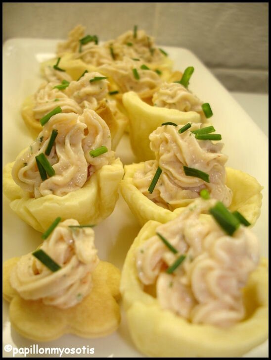 BOUCHEES A LA MOUSSE DE SAUMON & CREVETTES [#SAUMON #CREVETTES #APERO]