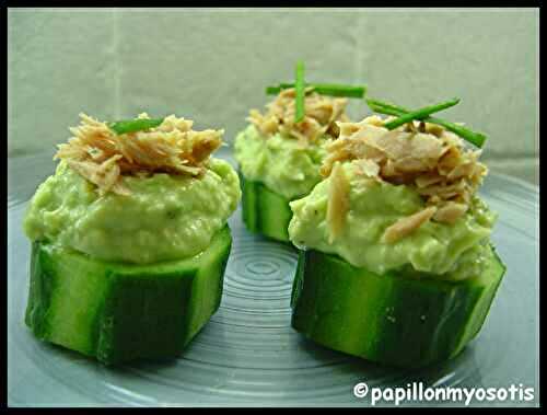 BOUCHEES APERITIVES DE CONCOMBRE ET AVOCAT