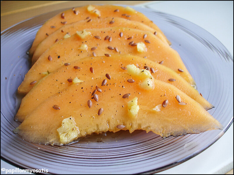 CARPACCIO DE MELON A LA VINAIGRETTE D'AGRUMES [#FRUITS #HOMEMADE #MELON #HEALTHYFOOD]