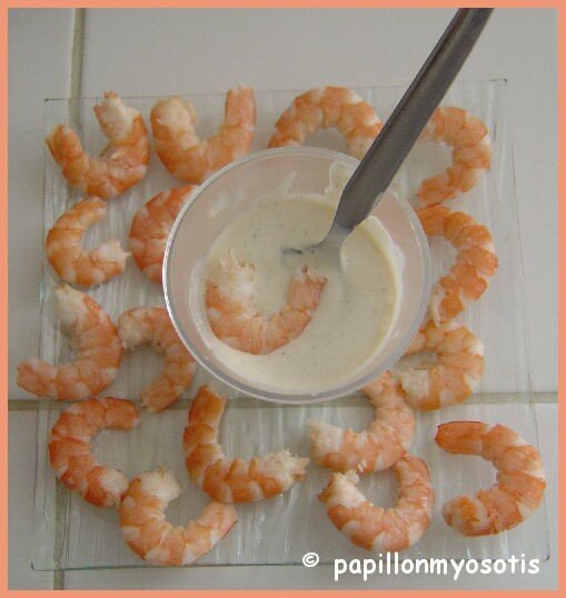 CREVETTES ROSES, SAUCE MAISON