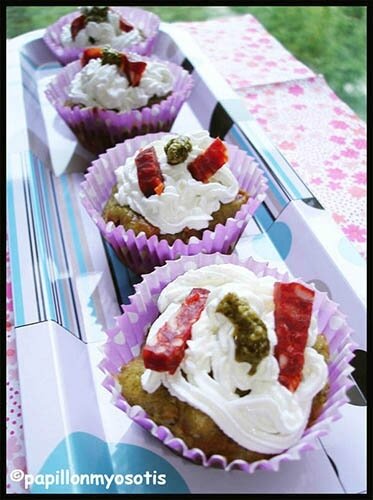 CUPCAKES AU CHÈVRE, PESTO ET CHORIZO [#CUPCAKES #COOKING #MUFFINS #RECETTE]