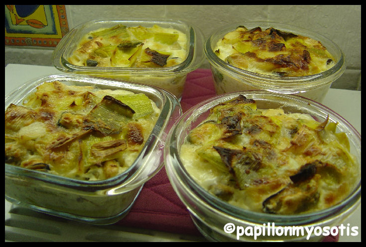 PETITS GRATINS MOULES & POIREAUX