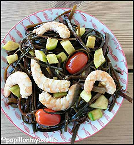 POÊLÉE DE TAGLIATELLES DE LA MER (ALGUES), CREVETTES, COURGETTES [#SEAMOREFOOD #ISEAPASTA #HOMEMADE]