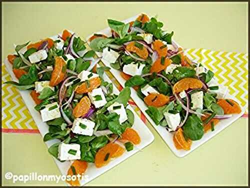 SALADE DE CLÉMENTINES A LA FETA ET A LA MÂCHE [#SALADE #FRUITS #LÉGUMES #FROMAGE]