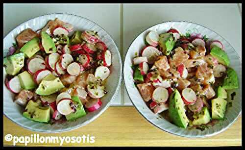 SALADE TARTARE DE SAUMON AVOCAT ET RADIS