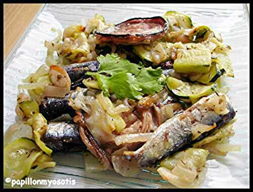 SARDINES AU FOUR ACCOMPAGNÉES DE SA POÊLÉE DE COURGETTE ET OIGNON [#COOKING #HOMEMADE #CONSERVE]