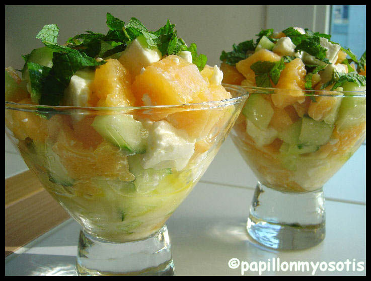 TARTARE DE MELON, CONCOMBRE ET FETA