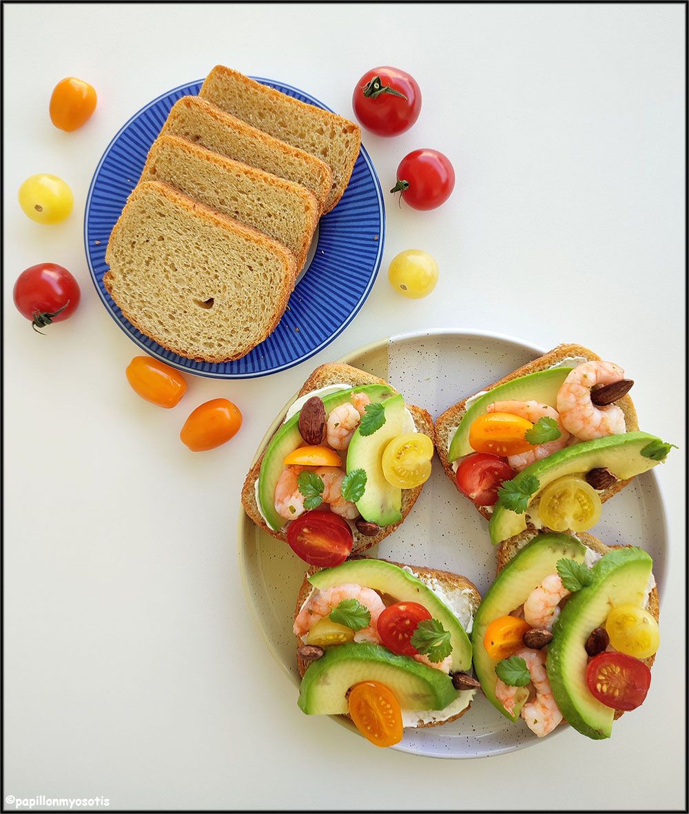 TARTINES MULTICOLORES AVOCAT, CREVETTES, TOMATES 🍞🥑🍤🍅