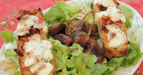 Bruschetta gourmandes et salade de gésiers