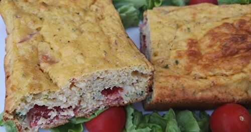 Cake au bacon, tomates léger