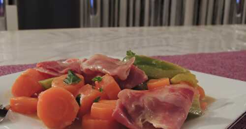 Carottes et poivrons à la coppa à la crème