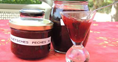 Confiture de quetsches et pêches