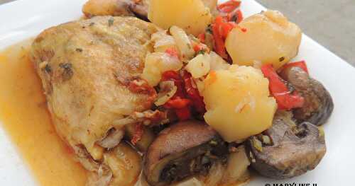 Cuisses de poulet au chorizo et légumes