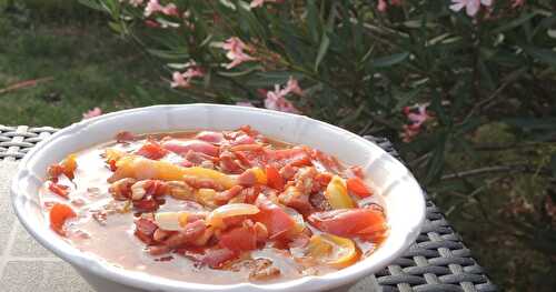 Duo de poivrons aux lardons au Cookéo