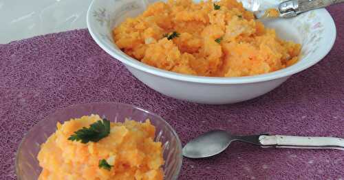 Écrasé de carottes, pommes de terre au lait de coco