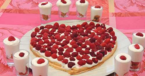 Framboises sur un sablé aux amandes