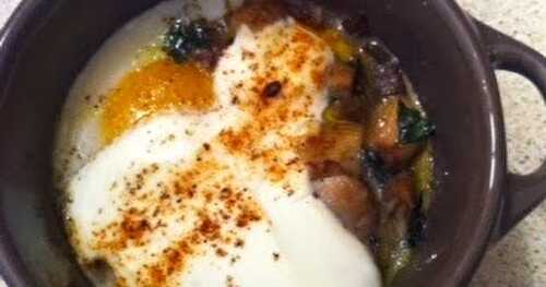 Oeufs cocotte aux pleurotes