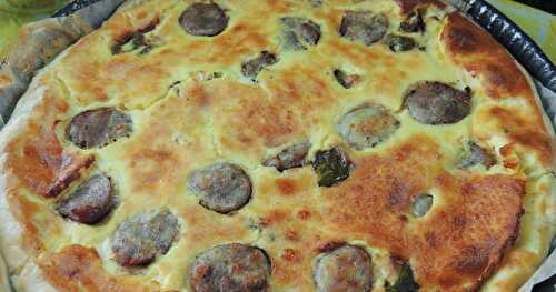 Quiche saucisse de Toulouse, poivron