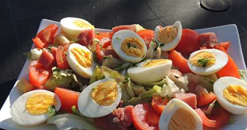 Salade composée au vinaigre de mûres maison