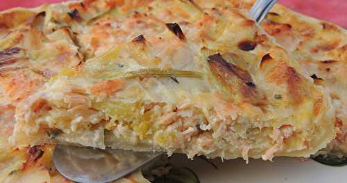 Tarte aux poireaux et saumon