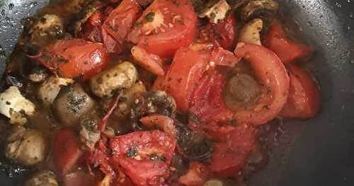 Tomates et champignons persillés