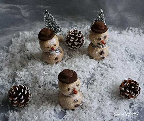 Bonhommes de neige noix de coco & abricots {Vegan}