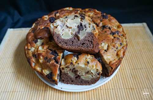 Cake au cacao, poire & chocolat {Sans lactose}