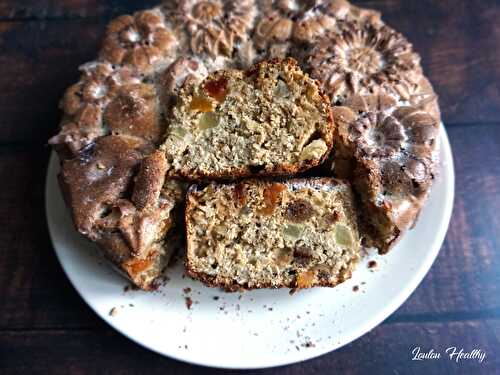 Cake au kefir, coco, pomme & fruits déshydratés