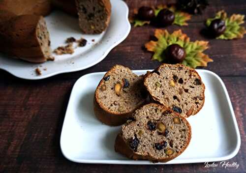 Cake au miel de châtaigne, pistaches & cranberries {Sans lactose}