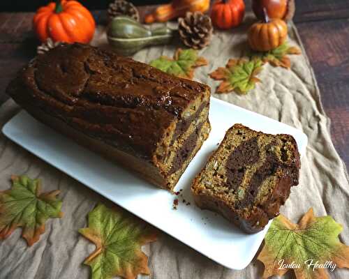 Cake marbré au butternut, cacao & graines de courge {Sans lactose}