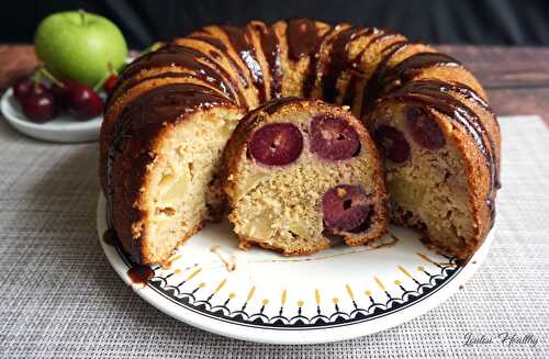 Cake pomme, cerise & noix de coco {Sans lactose – Sans gluten}