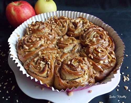 Chinois « roses » aux pommes & beurre de cacahuète {Vegan}