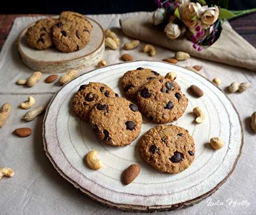 Cookies purée 4 fruits secs, chocolat & amande {Vegan}