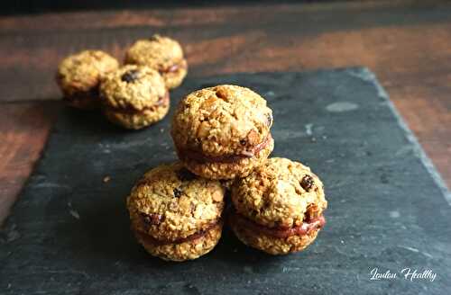 Cookies relax aux noix fourrés fruits rouges {Vegan}