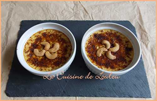 Crème brûlée à la mandarine & aux noix de cajou {Sans gluten – IG bas}