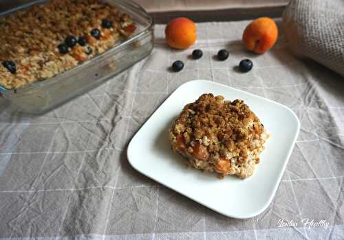 Crumble double couche abricots & myrtilles {Vegan – Option Sans gluten}