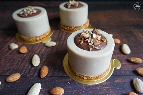 Entremets amande, caramel & chocolat {Options Vegan & Sans gluten}